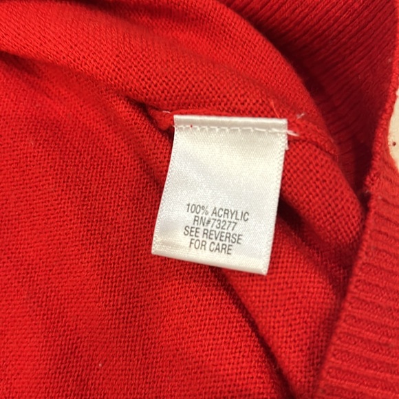 Apt. 9 Bright Red Sweater Long-Sleeves High-Low Front & Folded A Design Back - Picture 6 of 8